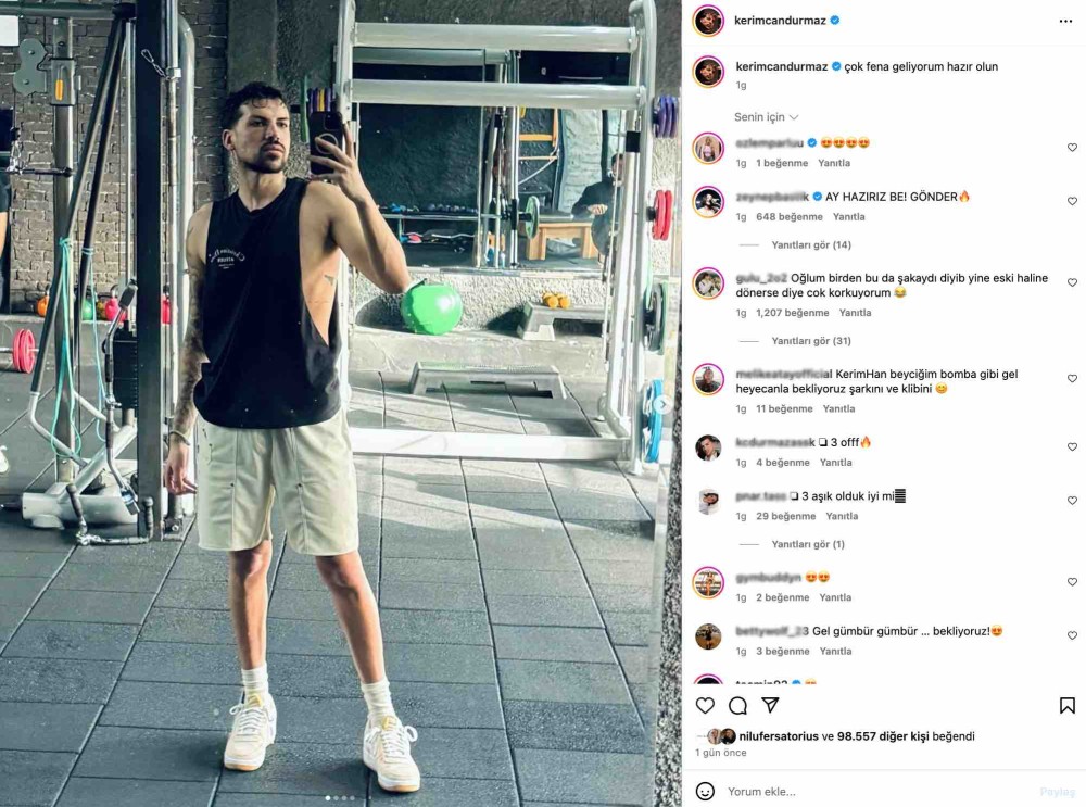 kerimcan durmaz dan heyecanlandiran paylasim bomba gibi geliyorum